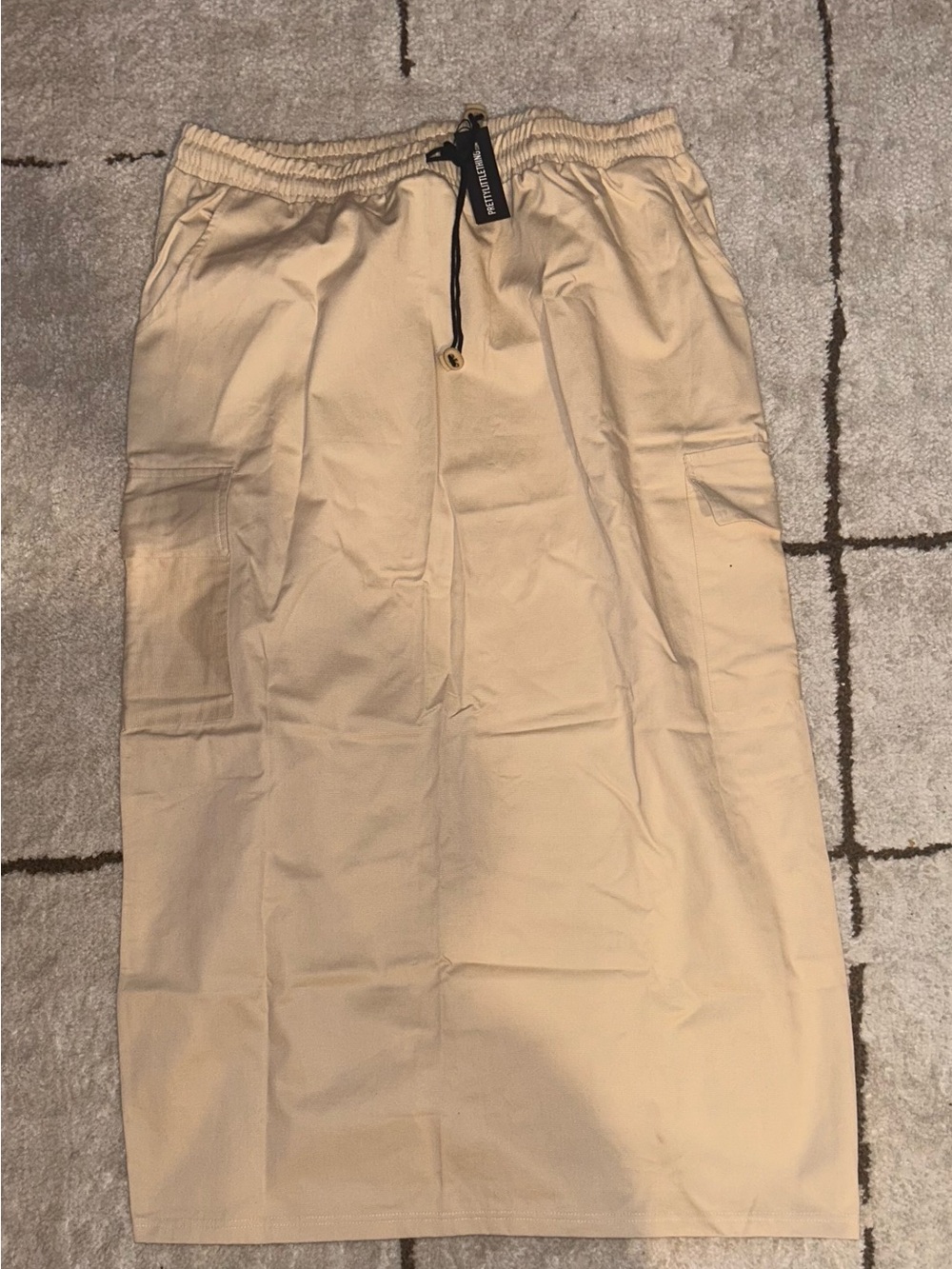 PrettyLittleThing Beige Maxi Skirt
